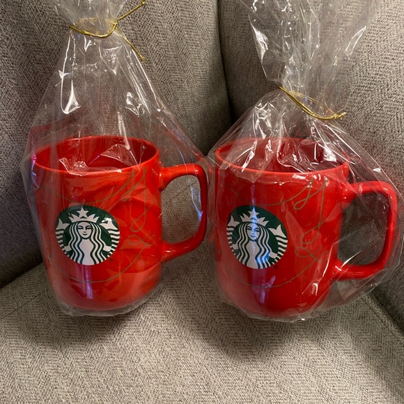 Starbucks Other - NWT Starbucks pair of coffee mugs 16oz each in red!